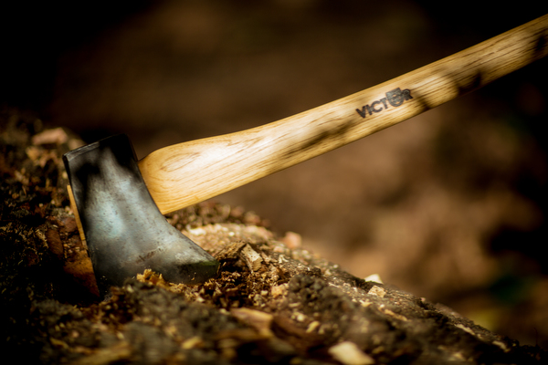 Not just showpieces, Victor Axes cut wood well.