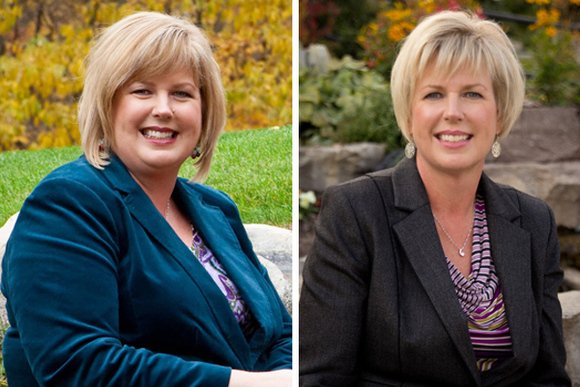 Co-owner Janis Kemper before and after weight loss.