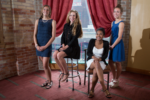 From left, Yvonne Danko, Erin Brom, Amani Allen and Kaela Theut, youth grant committee members. 