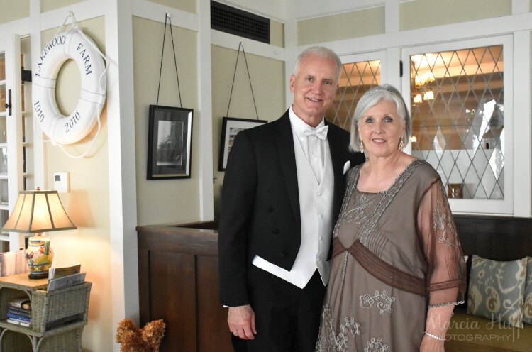 Ken and Patti Bing at a 1919-themed fundraiser the couple hosted in their restored mansion in 2019. The event raised money for the Historic Ottawa Beach Society's exhibit about Holland's earliest amusements, which includes Lakewood Farm.