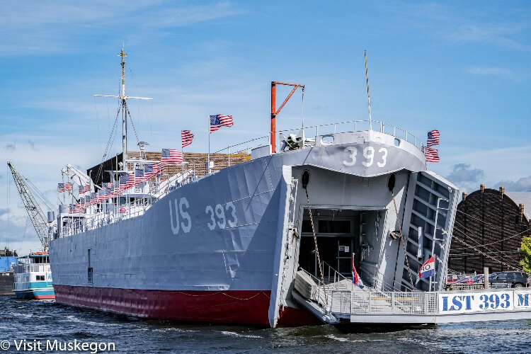 Watch the animated classic movie “Toy Story” on the deck of a restored World War 2 LST (Landing Ship Tank) in Muskegon Harbor.