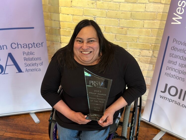 Lucia Rios has been honored as the 2023 Media Person of the Year by the WMPRSA for her work as co-editor of the Disability Inclusion series. 