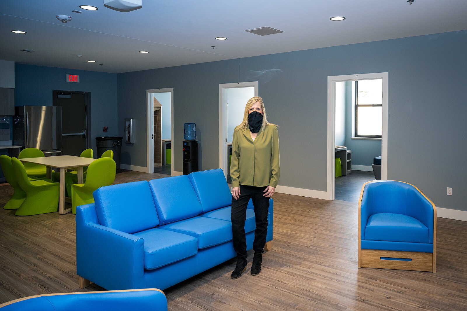 Maribeth Leonard in the crisis residential services unit at LifeWays Community Mental Health's new mental health crisis service center, funded by Jackson County's mental health millage.