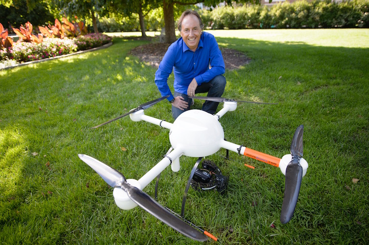 MSU scientist Bruno Basso has been testing UAVs with sensors that can help farmers learn more about their fields