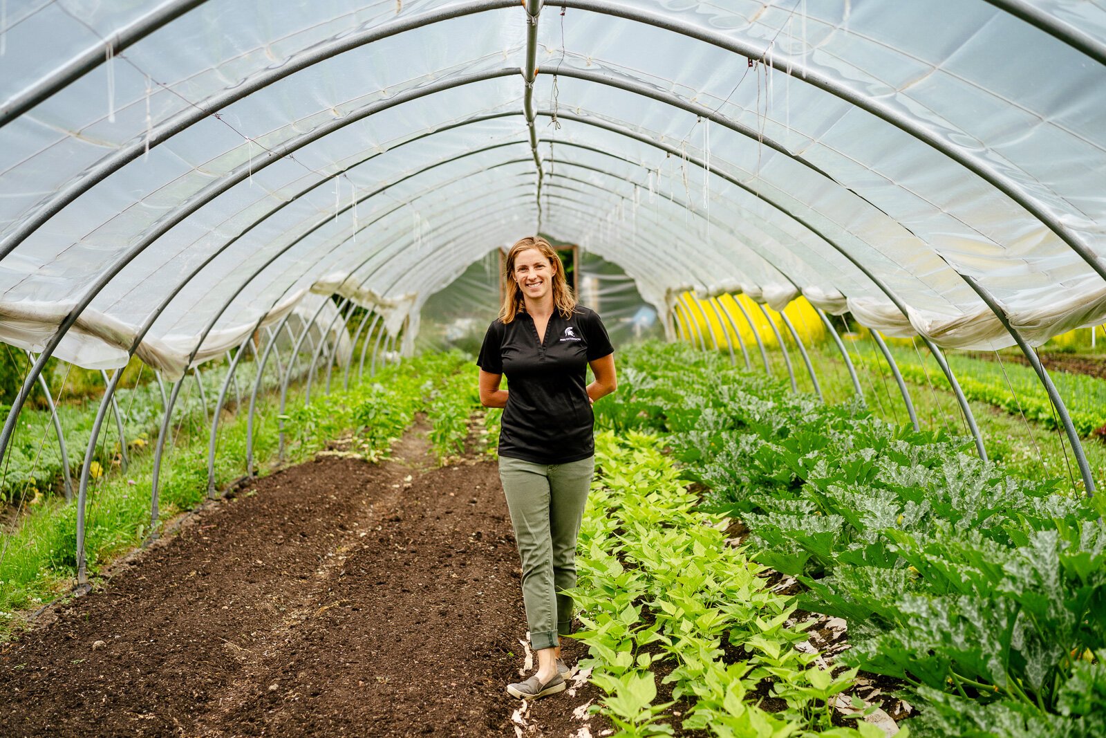 Jae Gerhart at Old City Acres farm in Belleville.