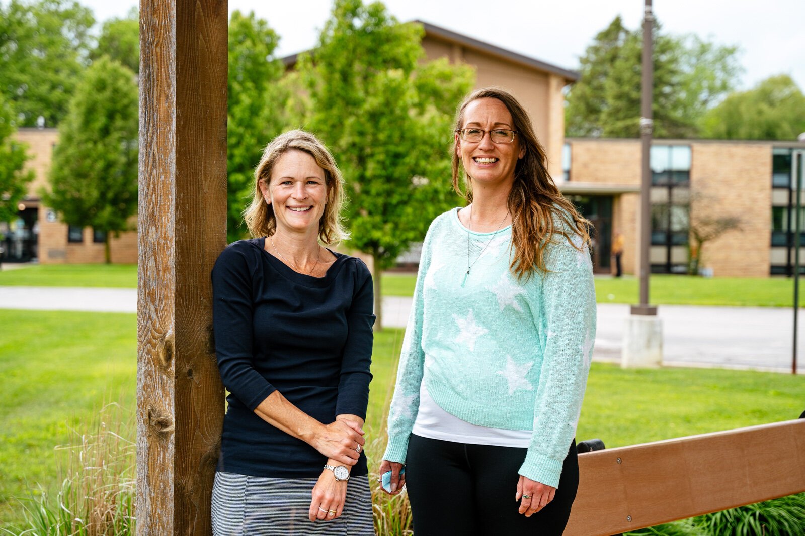 Paula Nelson, Sacred Heart Rehabilitation Center president and CEO, with Jessica Horton, a former Sacred Heart client and now a Sacred Heart peer support coach.