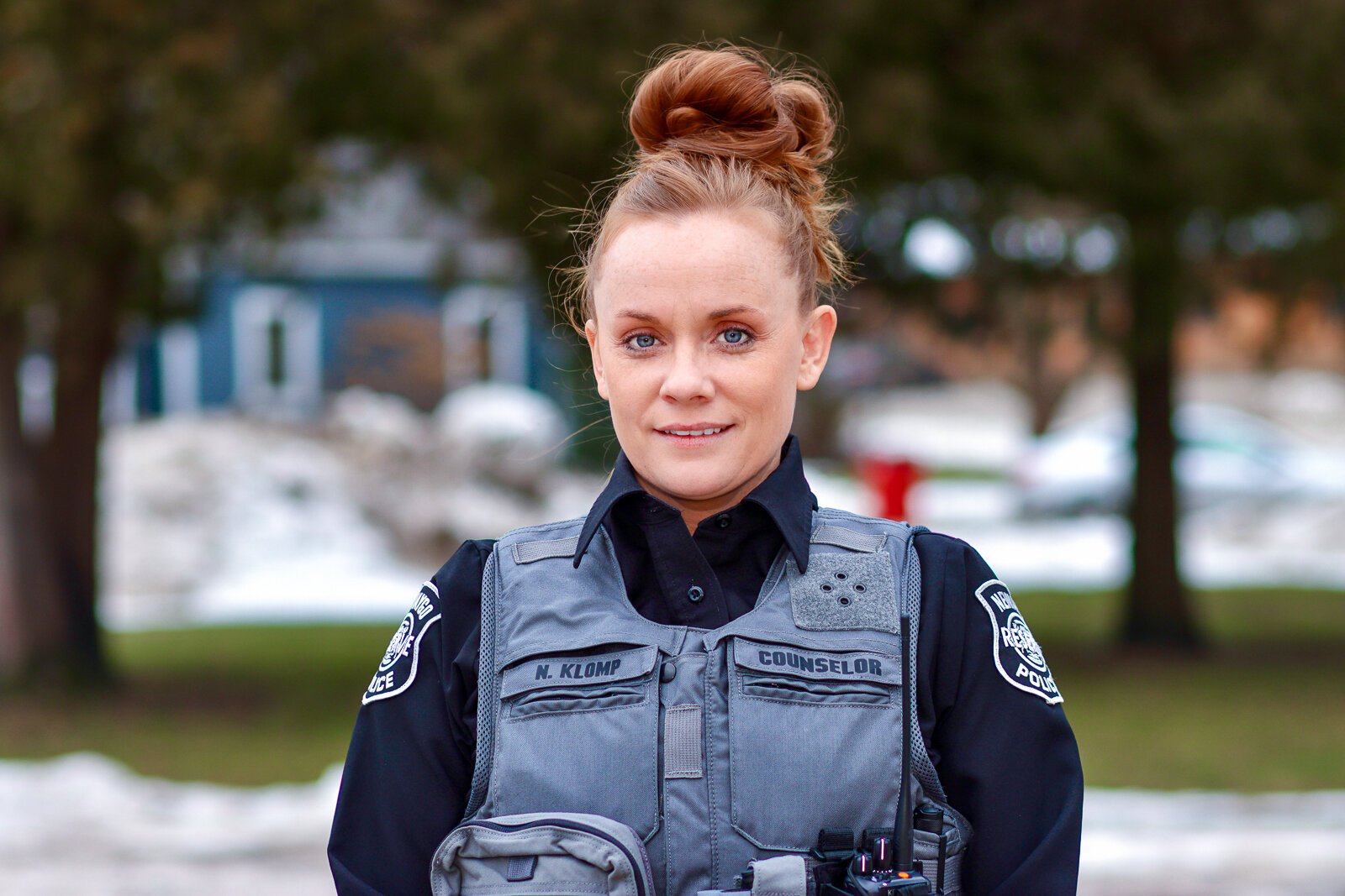 Social worker Nicole Klomp serves as a reserve member of the Newaygo Police Department.