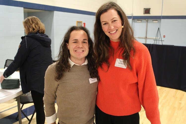 Sara Hendren (right) at the workshop with DAKC board member Elliot Keyes