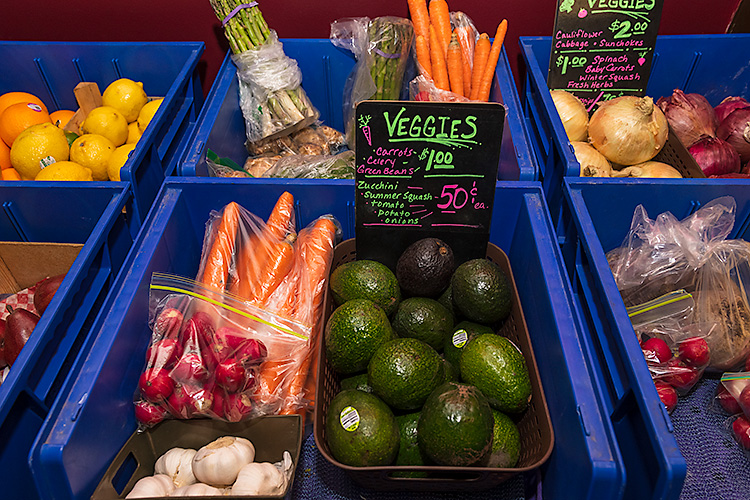 Veggie Mobile produce at Orchard Terrace in Tecumseh.