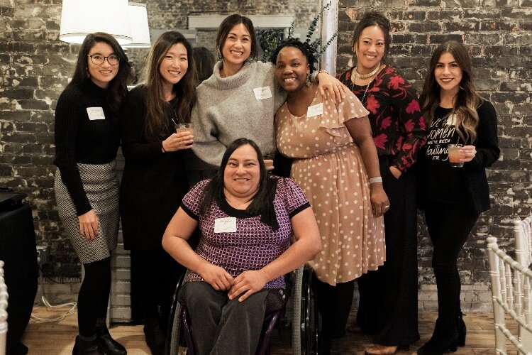 The WOC Give leadership team (L to R): Simone Weithers, Rebekah Bakker, Arena Ellis, Yah-Hanna Jenkins Leys, Robyn Afrik, Lina Pierson with Lucia Rios in the front. Not pictured are Christine Mwangi, Yah-Sheba Jenkins, and Kim Koeman.
