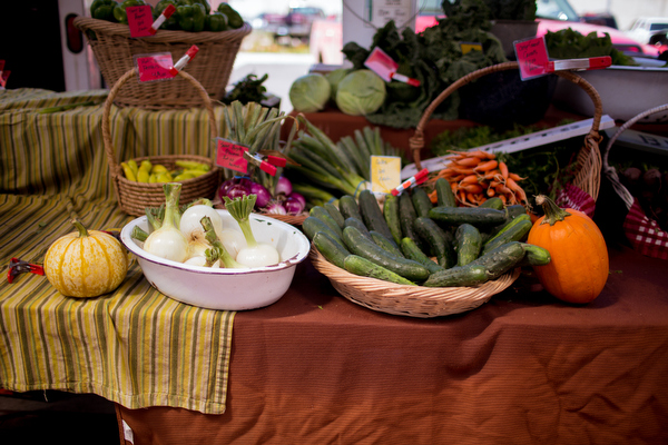 Fresh produce in the farmers market.