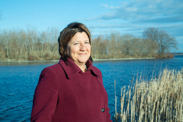 Kathy Evans at Muskegon Lake.