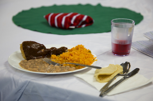 Mole Poblano was the main dish for the evening meal