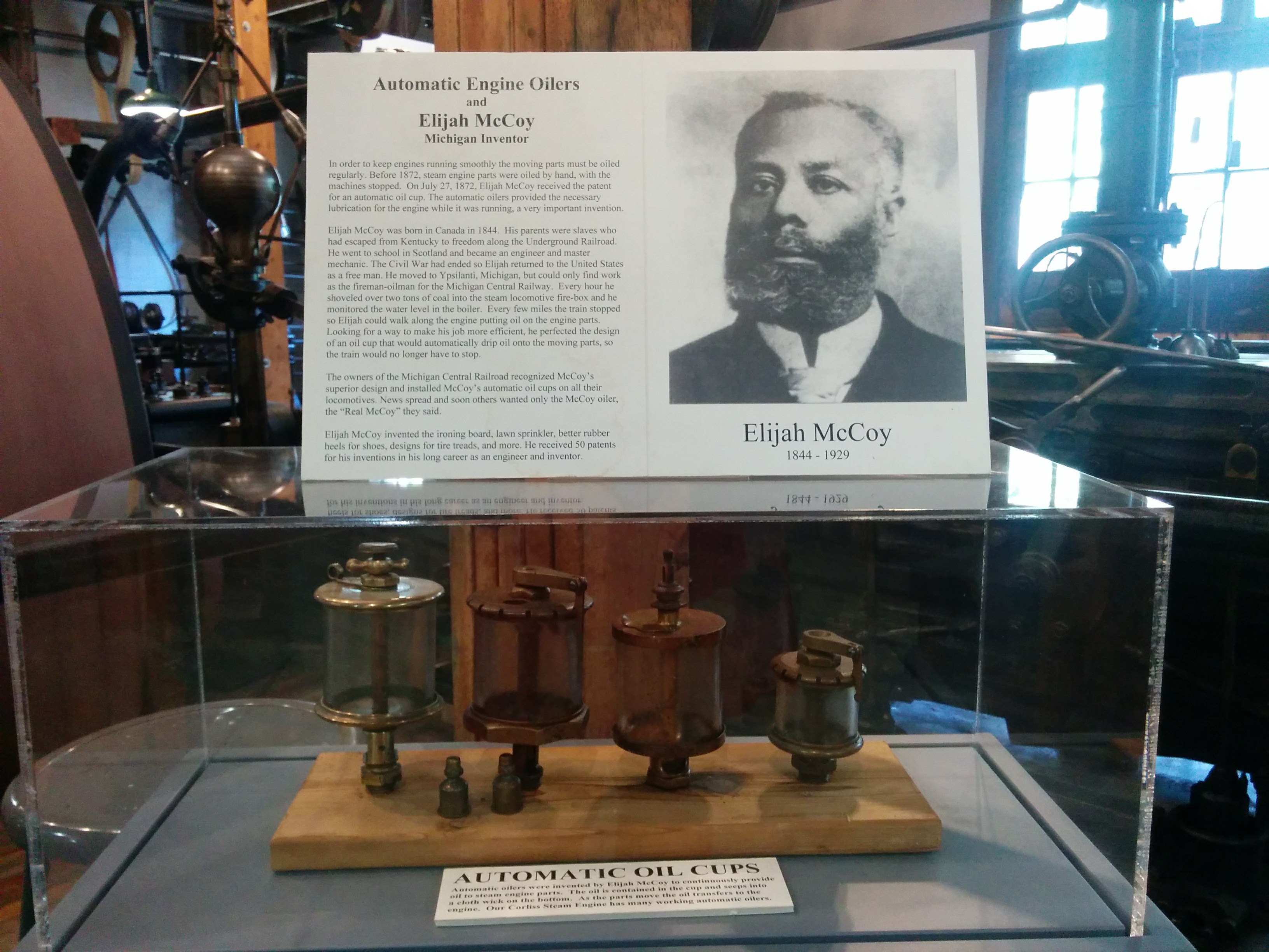 Elijah McCoy, whose parents escaped from slavery, invented the automatic engine oiler.