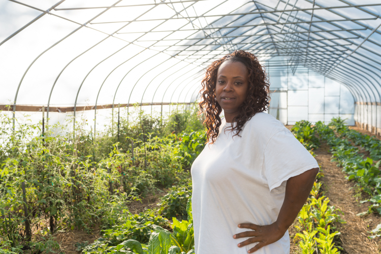 Tameka Smith at McLaughlin Grows Urban Farm.