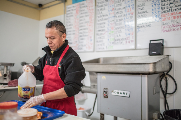 Sergio Bautista, butcher at Supermercado Bedolla